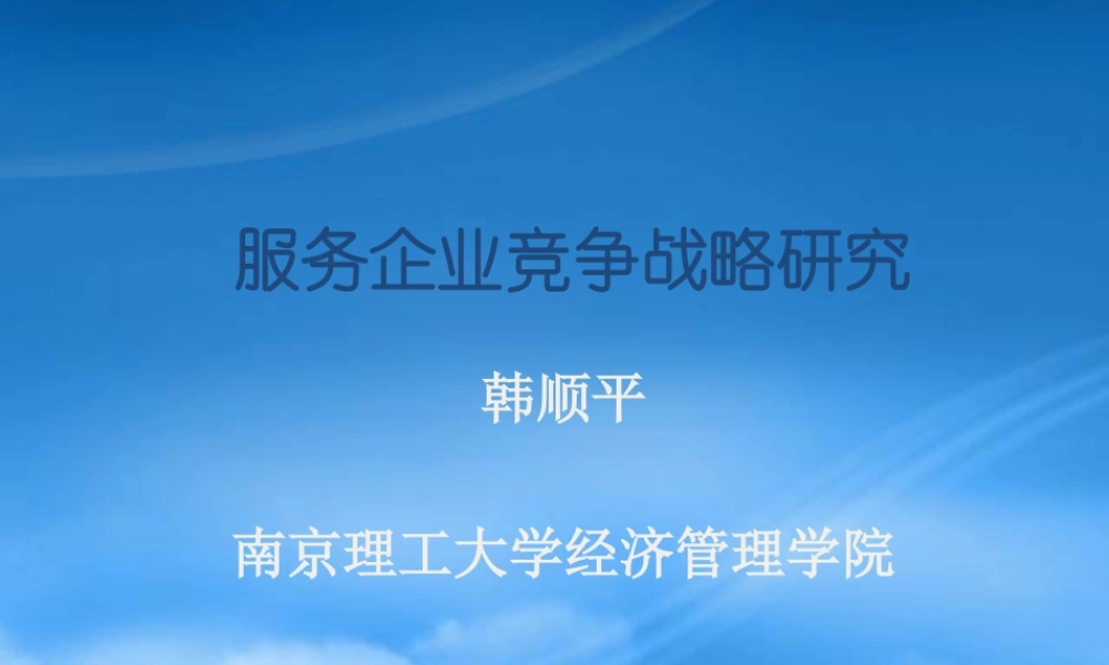 服务企业竞争战略