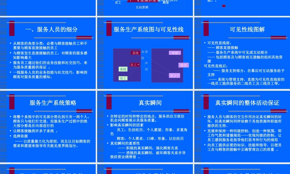 服务人员管理与内部营销
