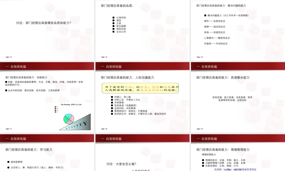如何成为优秀的部门经理(PPT 48页)
