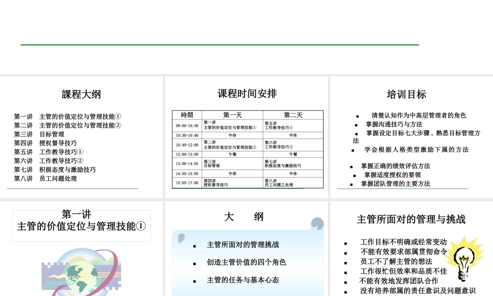 如何成为优秀的部门经理、主管