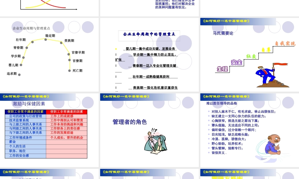 如何成为优秀的中层管理者
