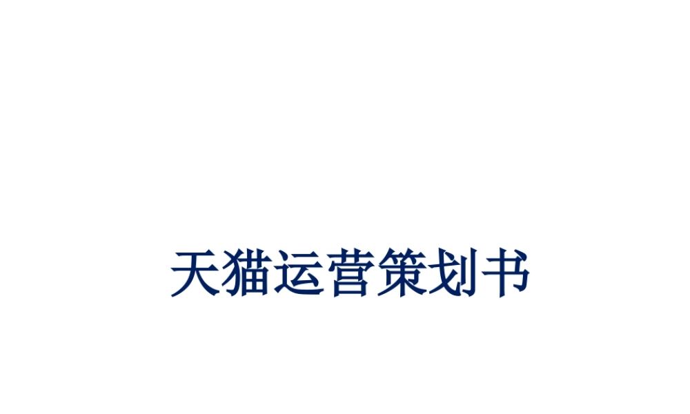 天猫运营策划书(最新版)