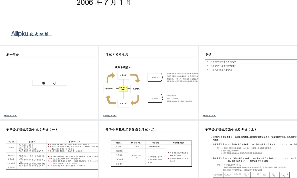 某公司核心管理团队绩效管理体系设计报告