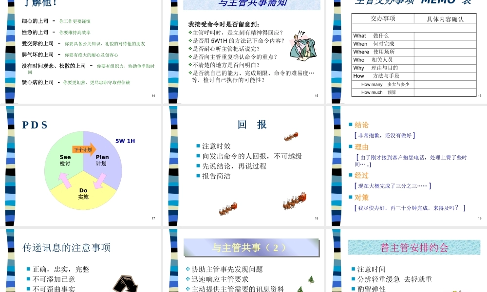 如何成为主管得力助手(W013)