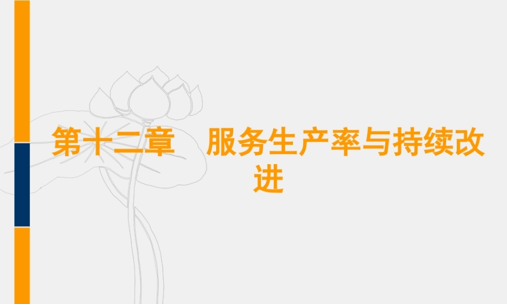 服务运营管理第十二章服务生产率与持续改进