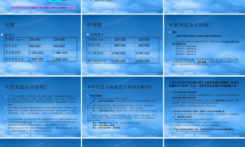 某公司红利与股息基本知识篇