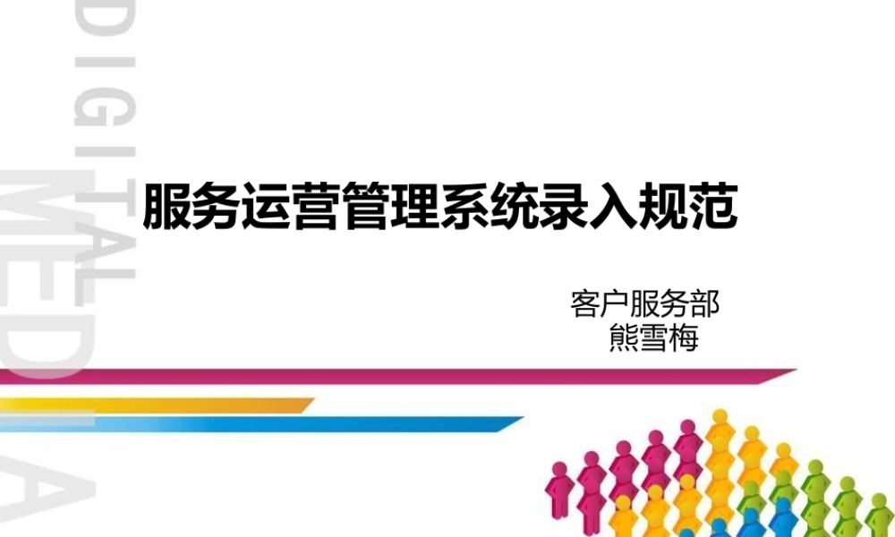 服务运营管理系统录入规范修改