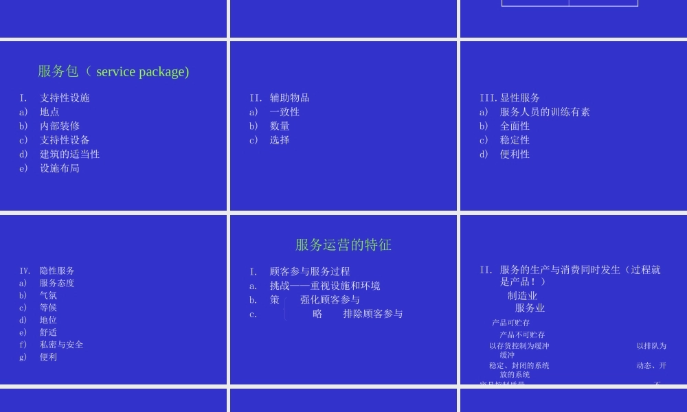 服务运作管理的概念和特征培训（PPT 20）