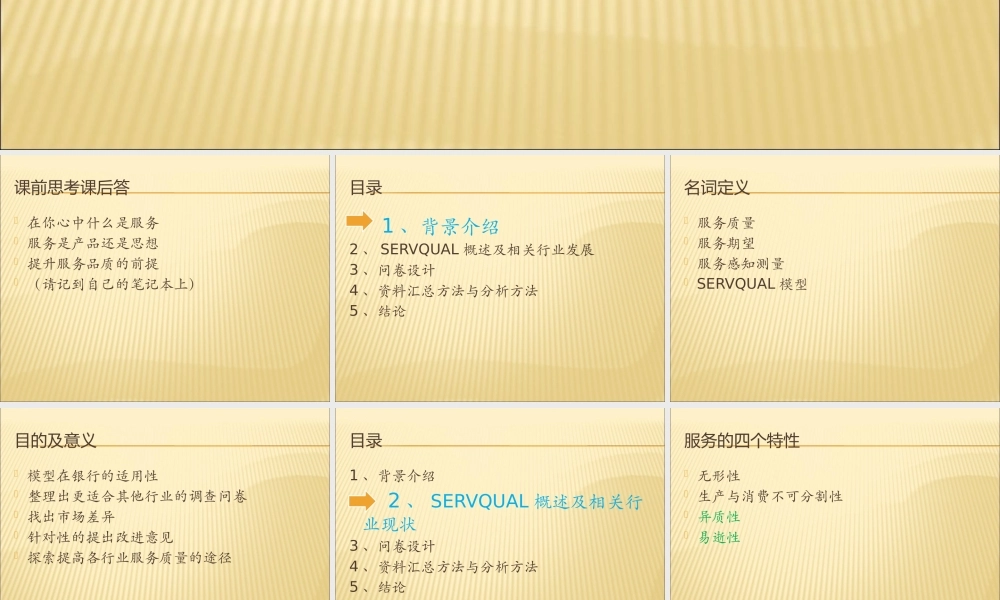 服务质量调查问卷综述(1)
