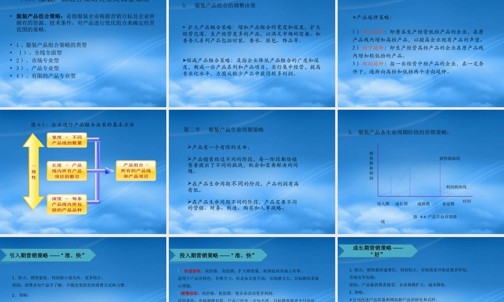 服装产品战略与市场竞争策略讲义课件