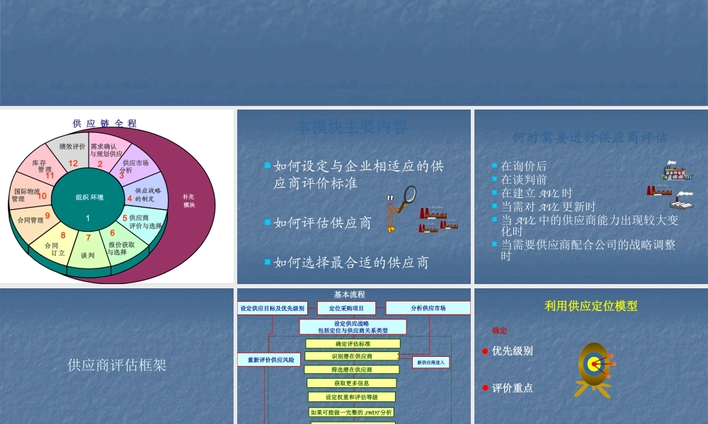 如何初选与评估供应商培训讲义