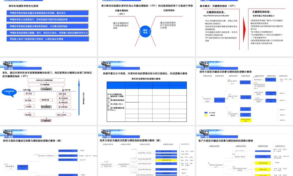 某公司机电系统营销咨询项目绩效管理报告