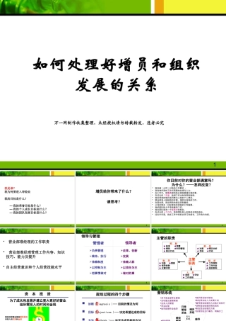如何处理好增员和组织发展的关系