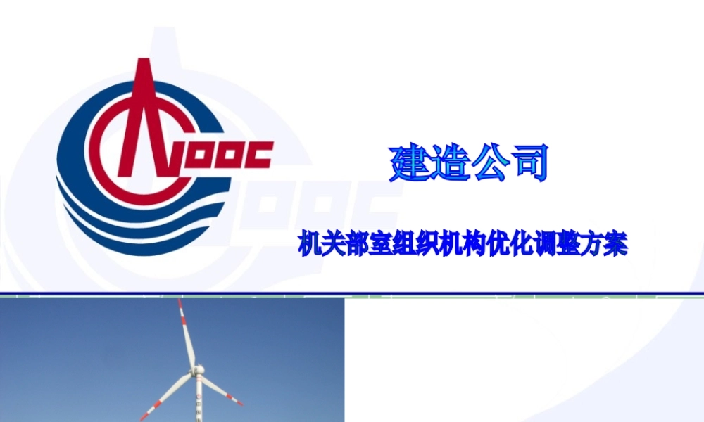 某公司机关部室组织机构优化调整方案