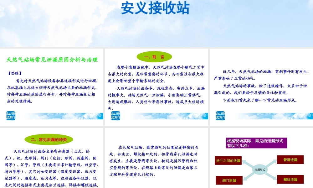 天然气站场常见泄漏原因分析与治理培训教材