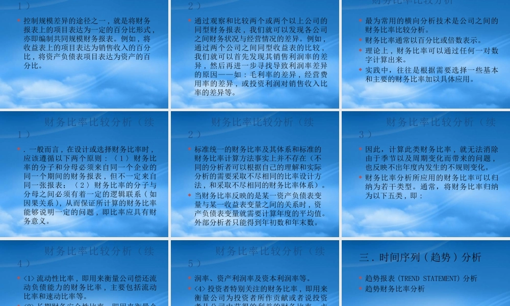 服装行业财务报表分析方法的基础