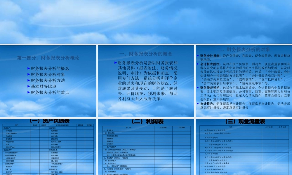 服装行业财务报表分析培训讲座
