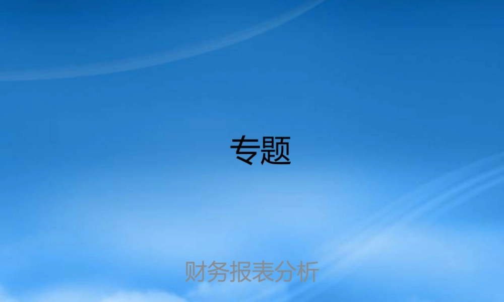 服装行业财务报表分析专题培训
