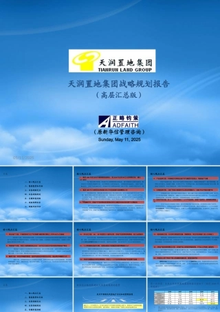 天润置地集团战略规划报告_正略钧策_147PPT_XXXX年