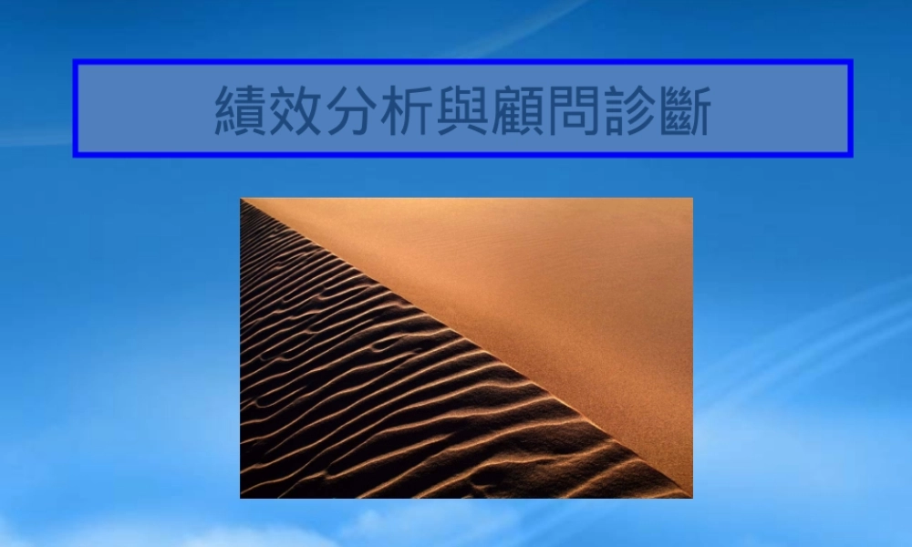服装行业的绩效分析与顾问诊断