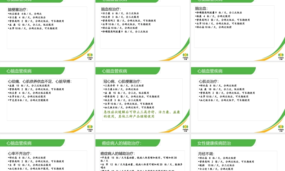 天狮产品保健调理实用配伍