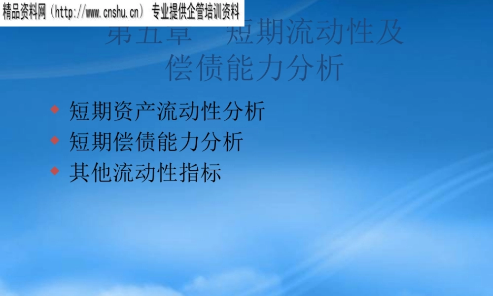 服装行业短期流动性与偿债能力分析