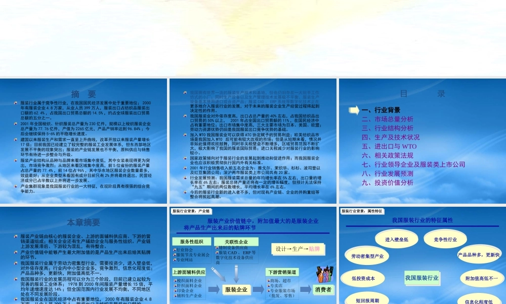 服装行业分析资料