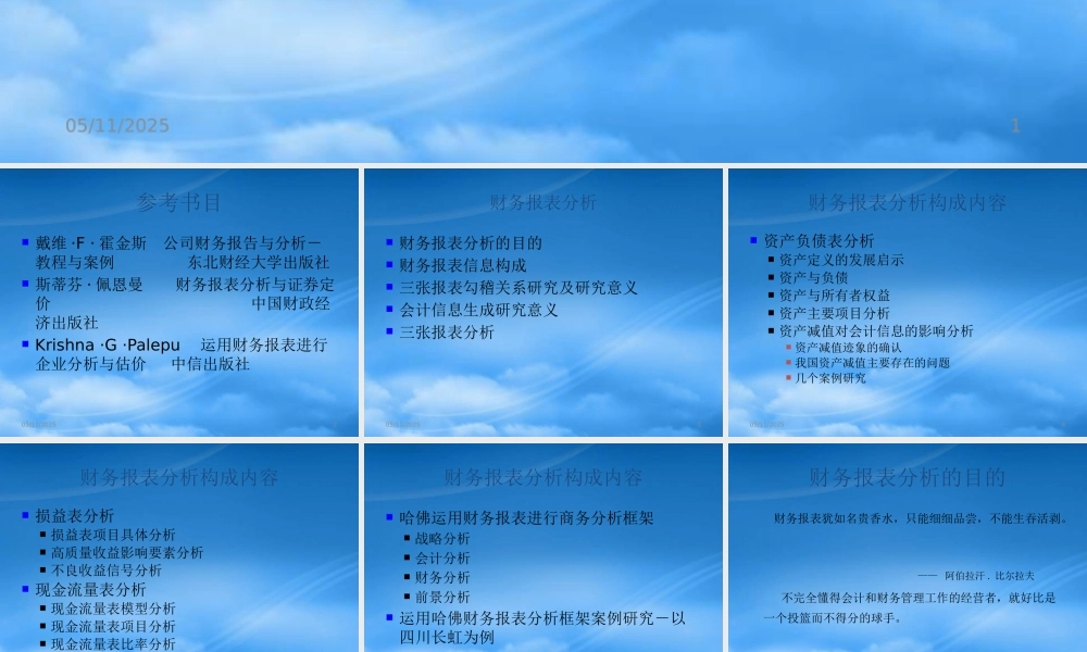 服装行业高级财务报表分析培训资料