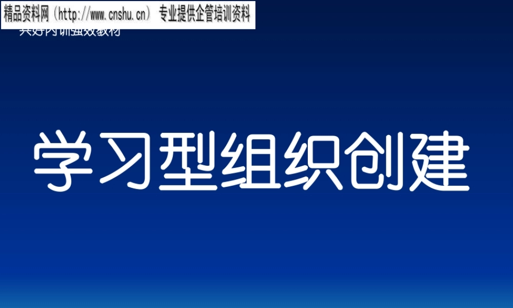 如何创建学习型组织(ppt 51页)