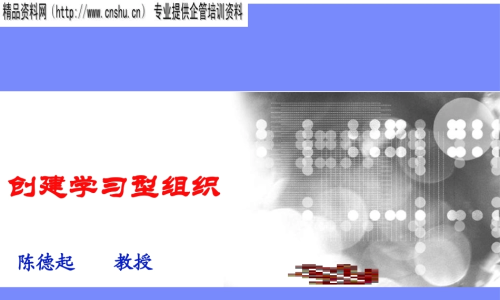 如何创建学习型组织(ppt 89页)