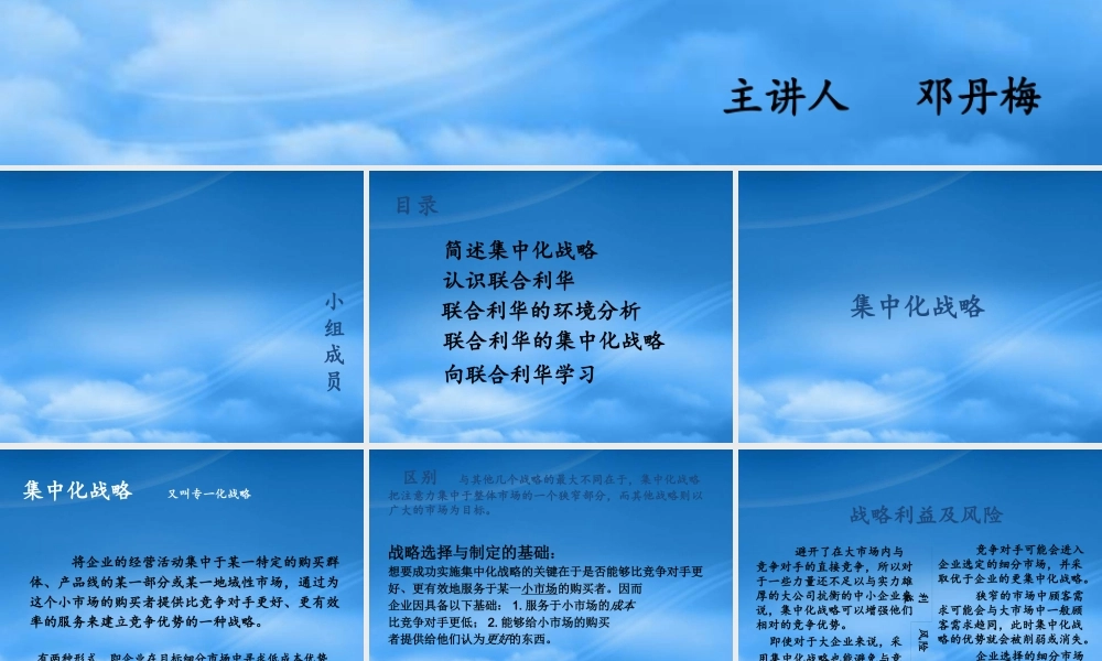 某公司集中化战略教材