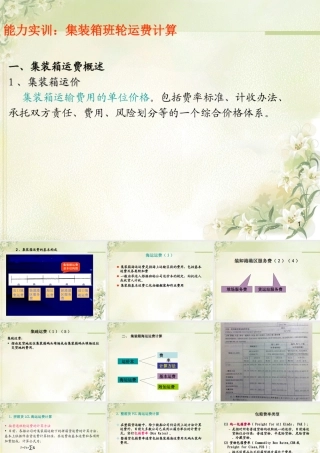 某公司集装箱班轮运费项目管理知识计算