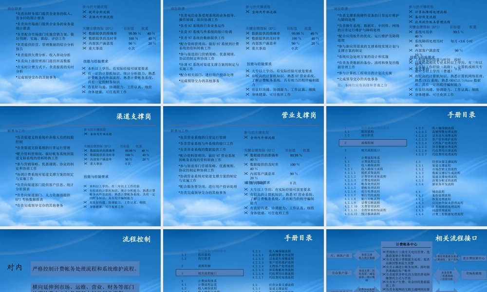 某公司计费帐务流程手册