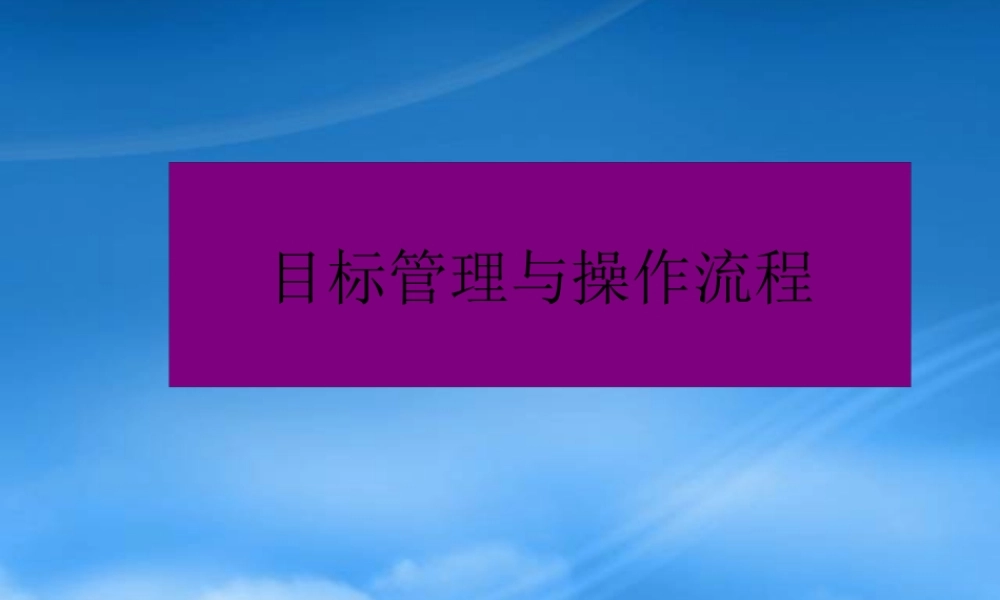 服装行业目标管理操作流程
