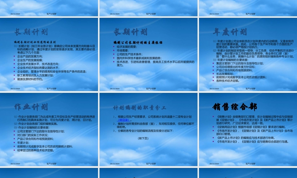 某公司计划管理办法