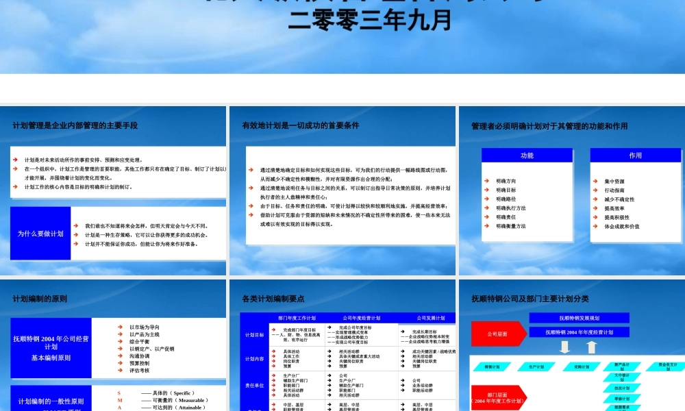 某公司计划管理与某某年预算编制培训报告