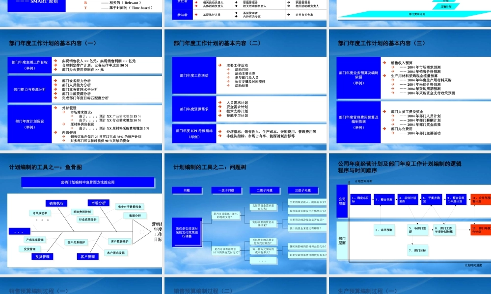 某公司计划管理与某某年预算编制培训报告