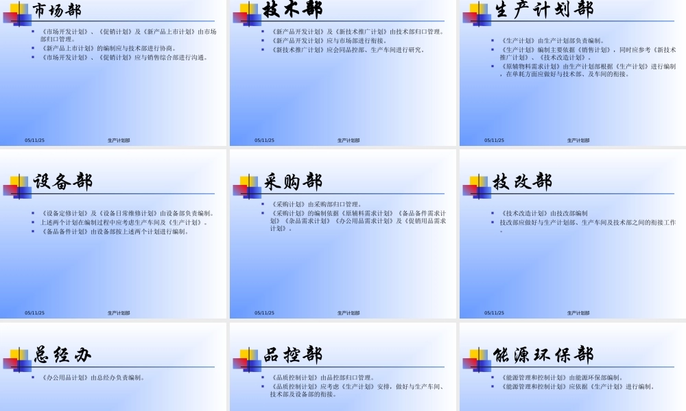某公司计划管理制度
