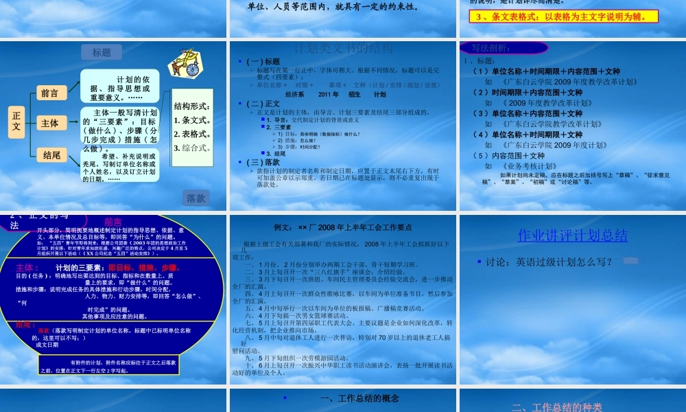 某公司计划总结述职报告