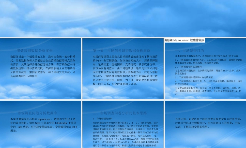服装行业营销数据分析案例