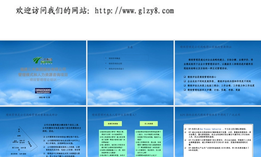 某公司绩效管理理论培训课件