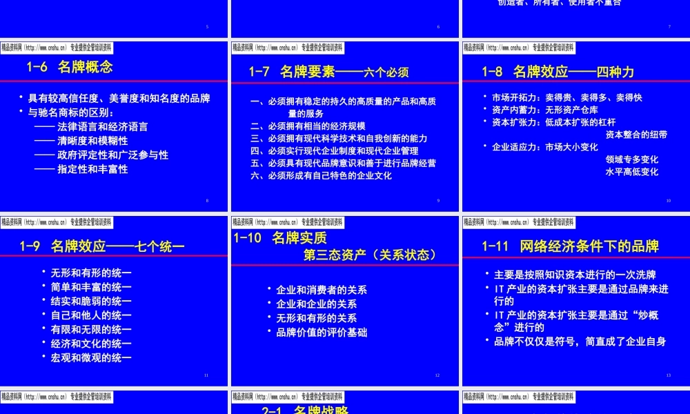 服装名牌战略与品牌管理专训
