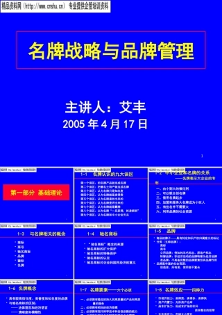 服装名牌战略与品牌管理专训