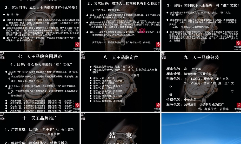 天王手表品牌推广策略提案