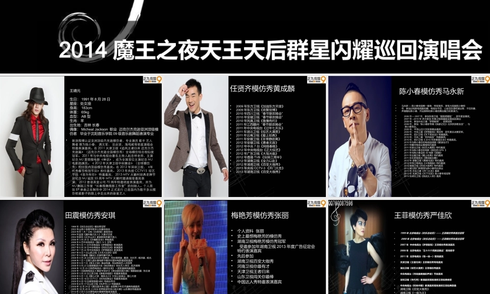 天王天后群星闪耀巡回演唱会招商方案
