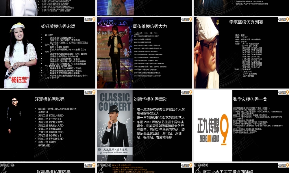 天王天后群星闪耀巡回演唱会招商方案