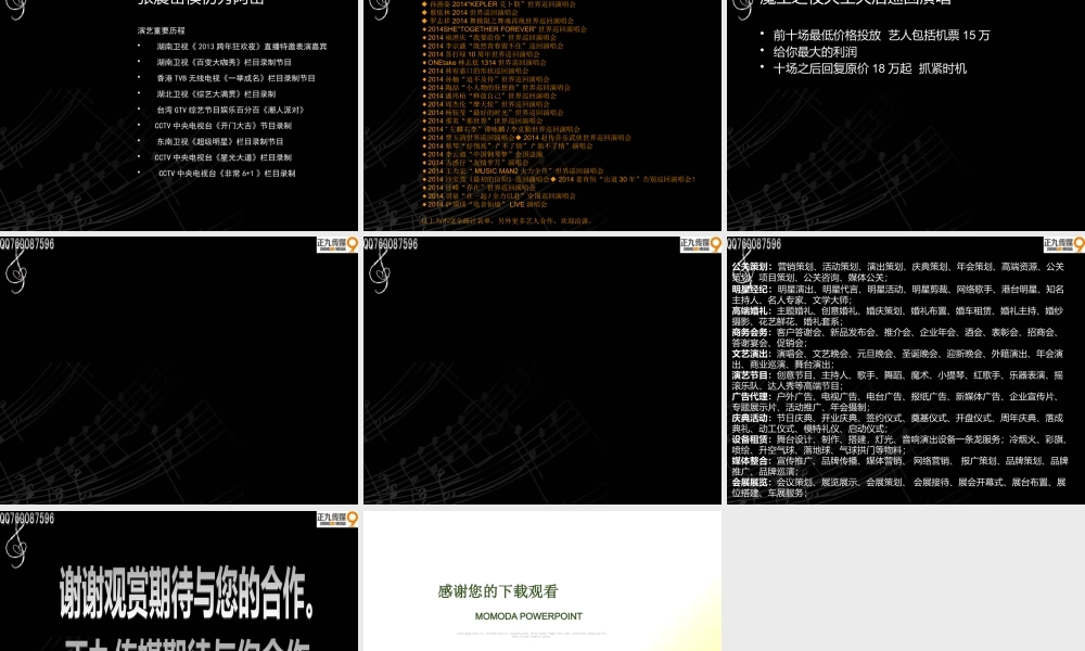 天王天后群星闪耀巡回演唱会招商方案