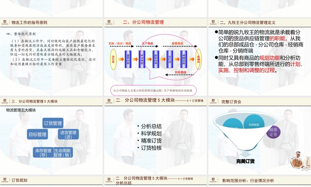 服装品牌-九牧王分公司物流管理模式（PPT66页）