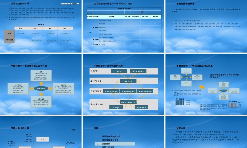某公司绩效管理体系培训资料
