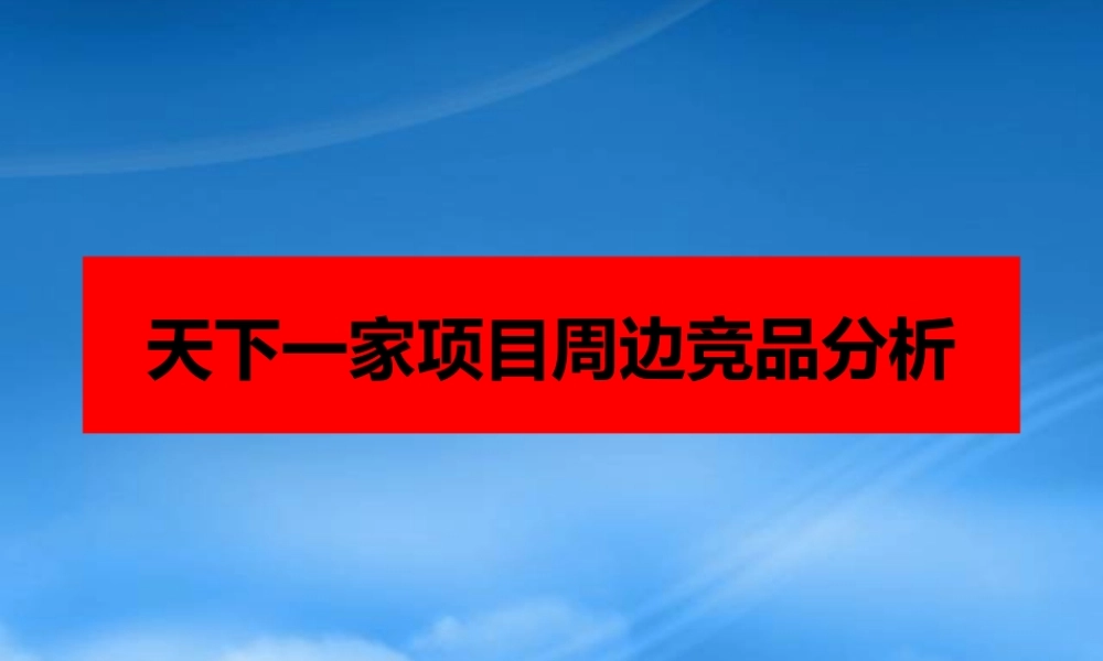 天下一家项目竞品分析XXXX64
